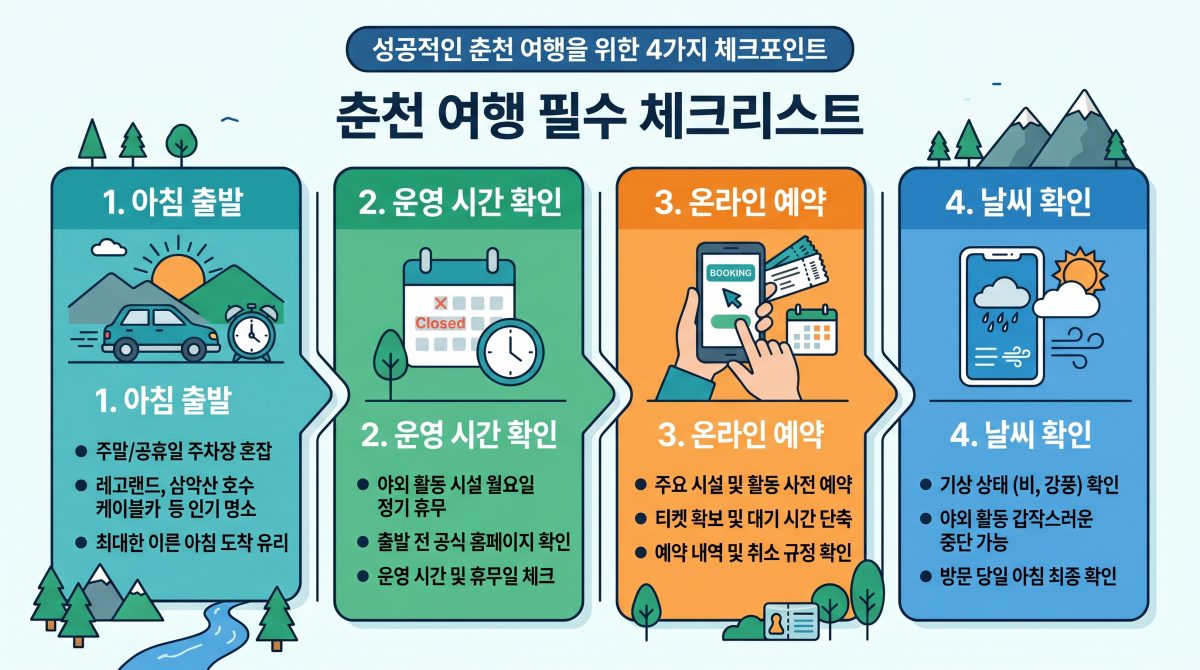 춘천 여행 전 준비해야 할 필수 체크리스트 인포그래픽