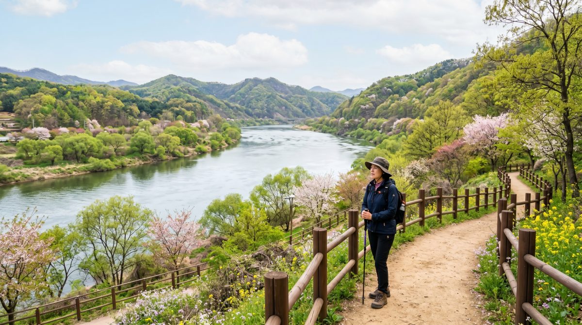 연천 임진강 자연센터의 평화롭고 아름다운 자연 경관