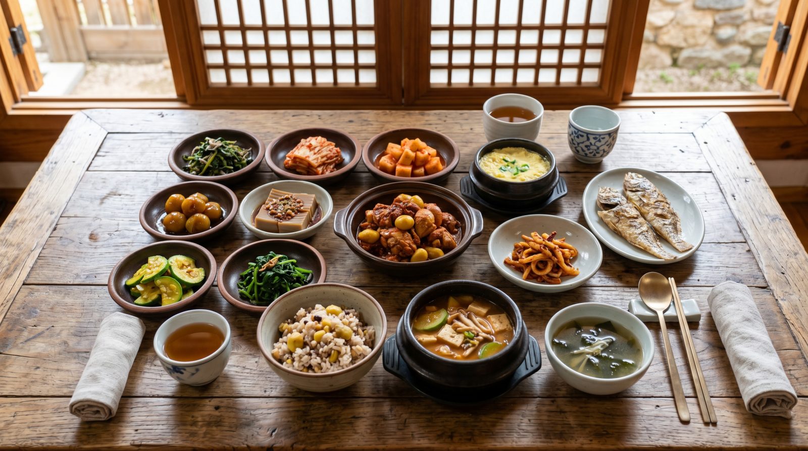 공주 지역의 특색을 살린 정갈한 한식 상차림