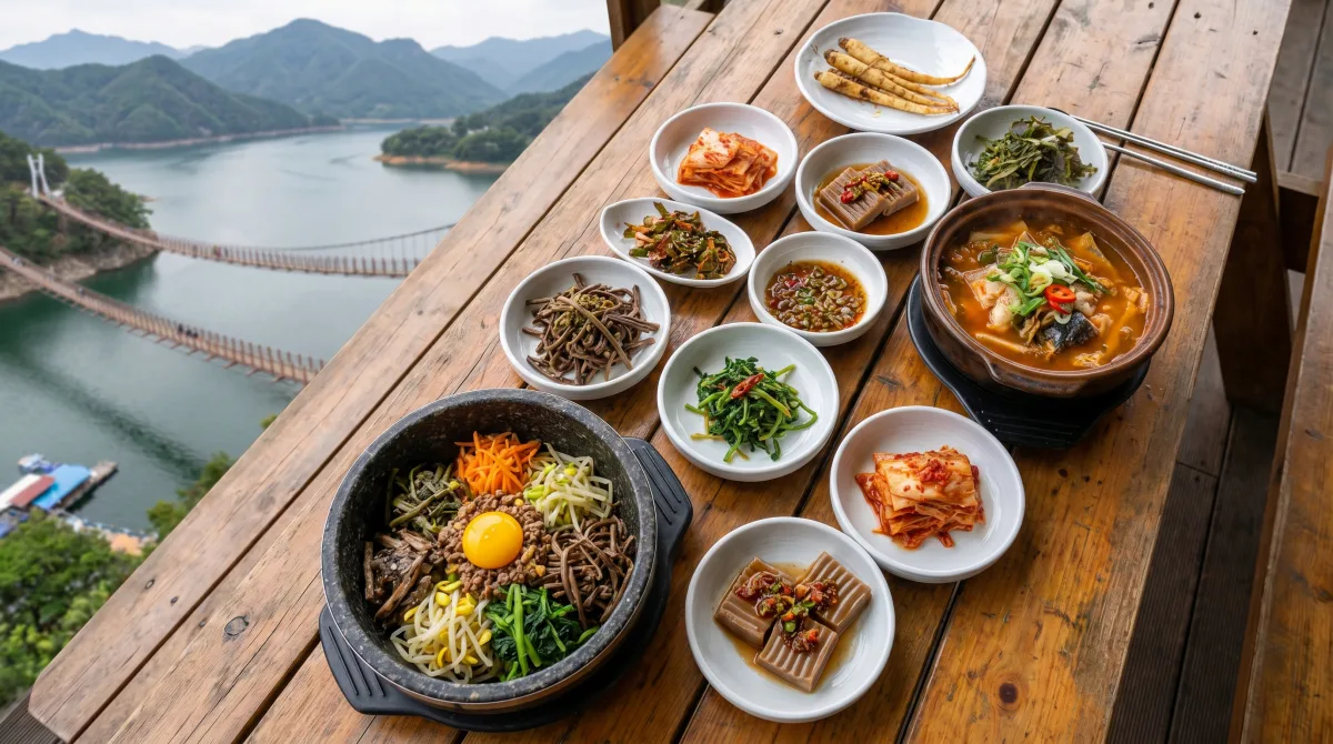 제천 현지 식당의 정갈한 산채비빔밥과 민물 매운탕