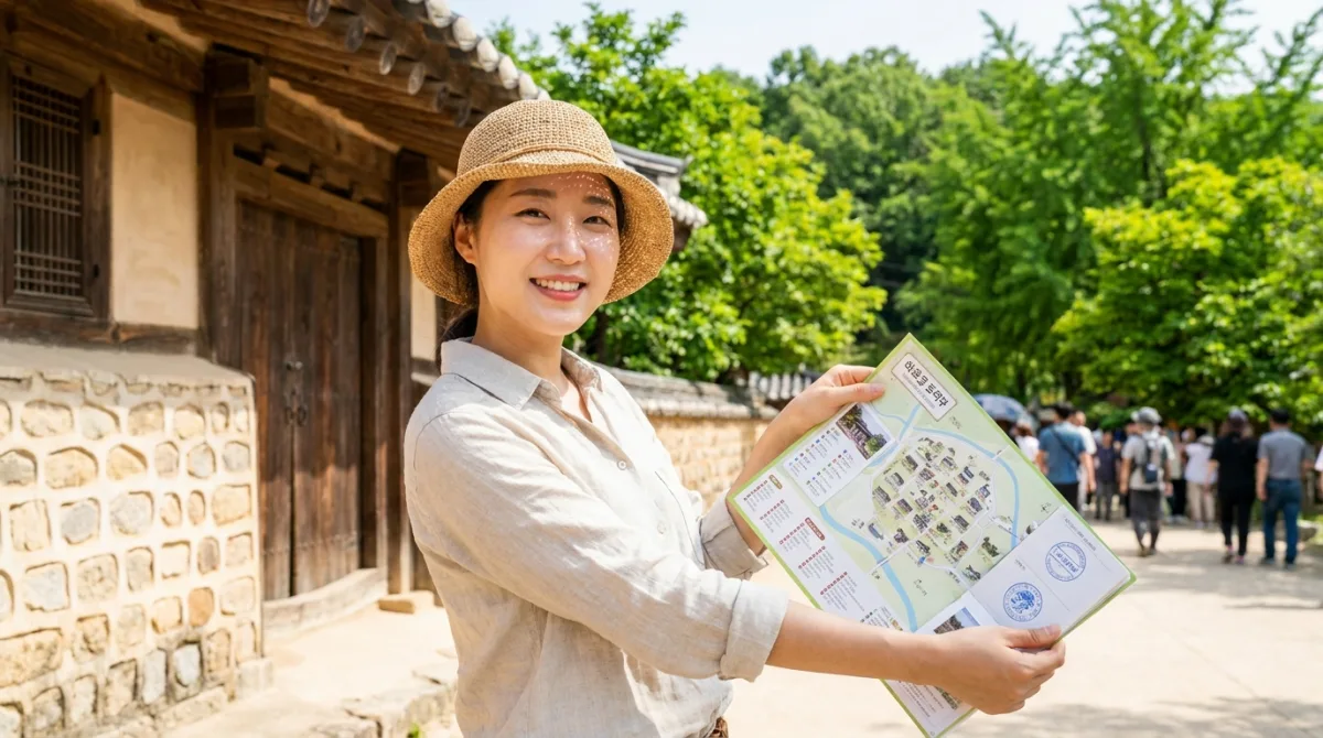 안동 스탬프 투어를 즐기는 여행객