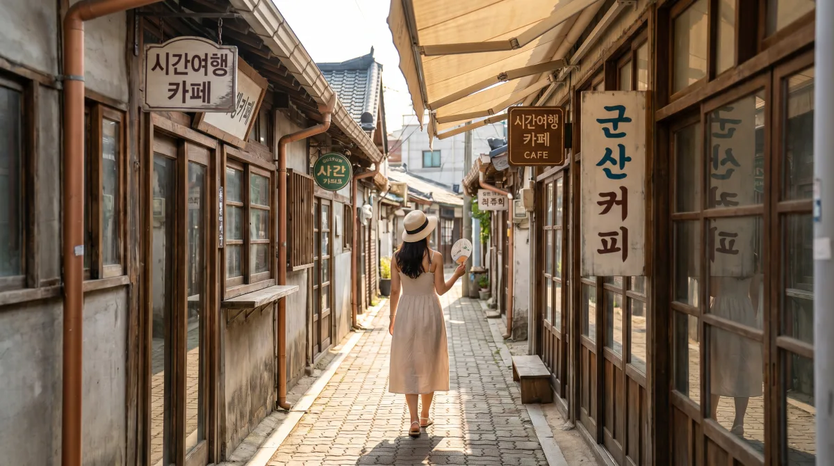군산 시간여행마을의 골목길과 카페 풍경